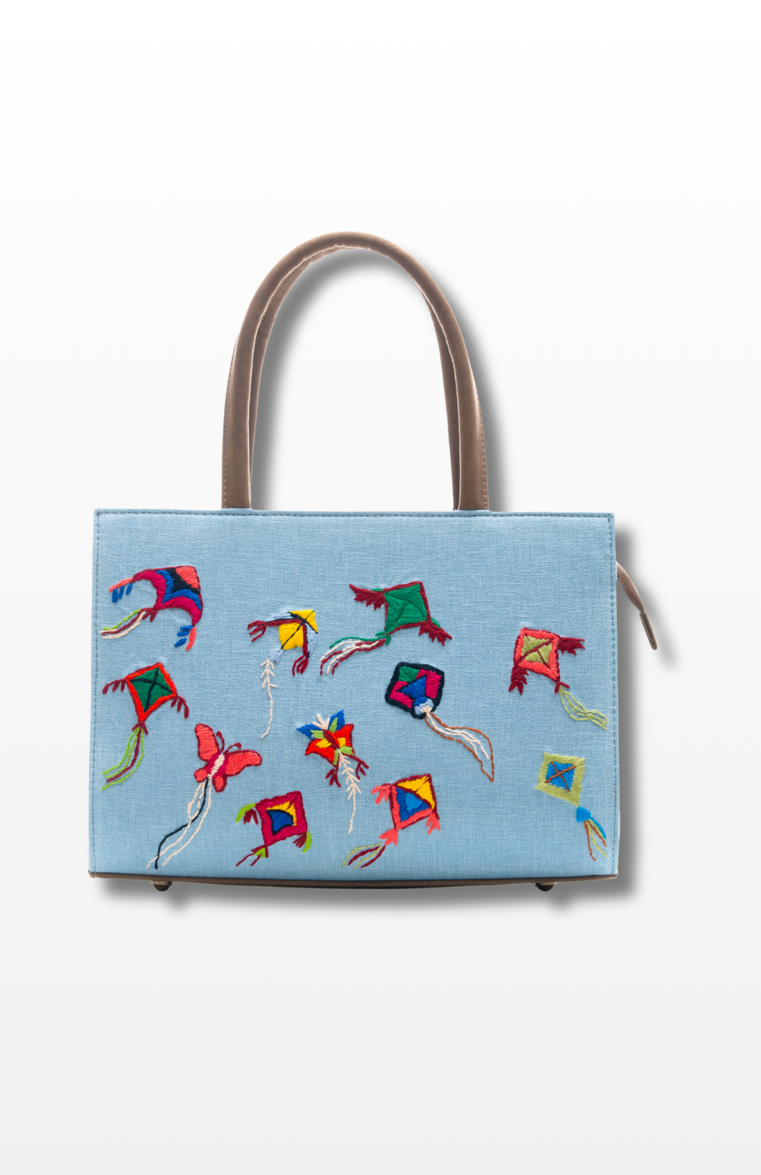 Celebration Kites (Light Blue) medium tote bag by the brand Story of Strings.