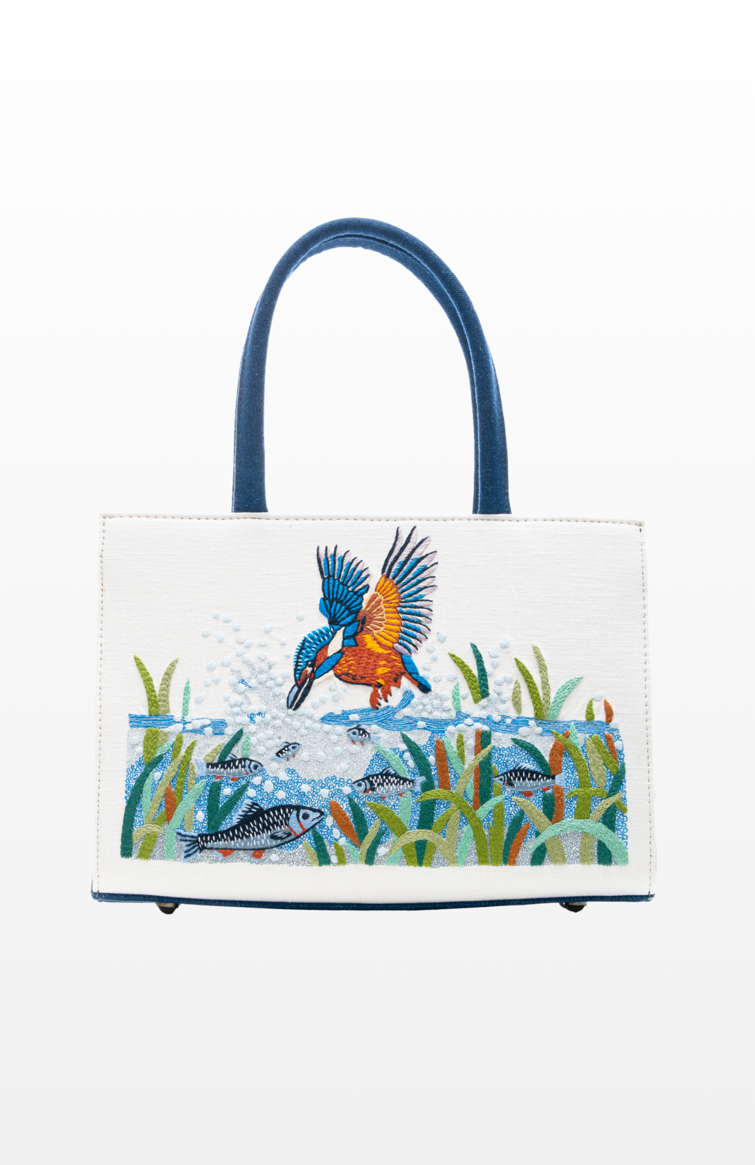 Kingfisher's Feast tote bag by the brand Story of Strings.