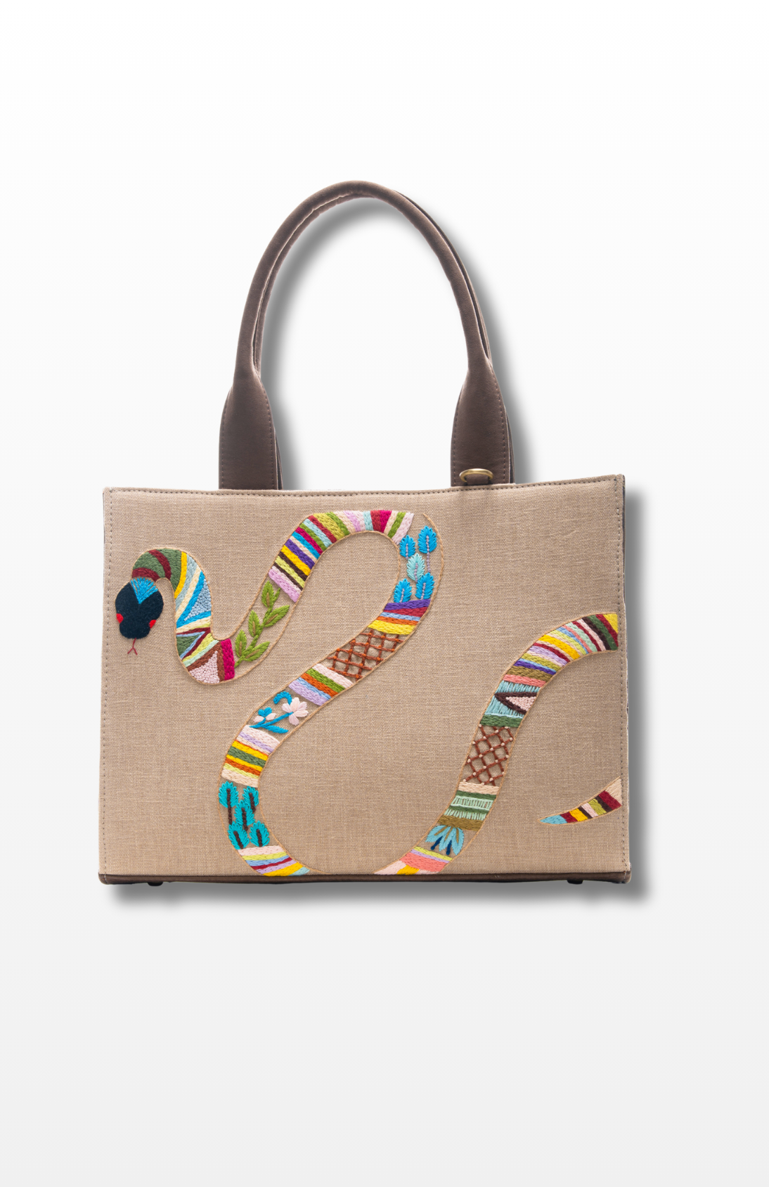 Mosaic Snake Print tote bag by the brand Story of Strings.