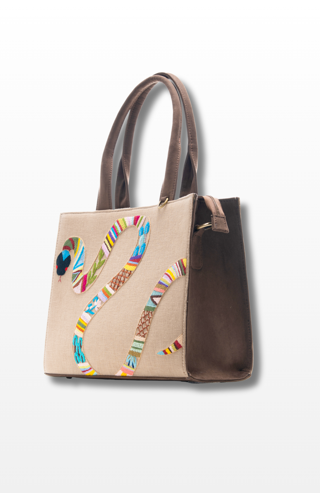 Mosaic Snake Print tote bag by the brand Story of Strings.