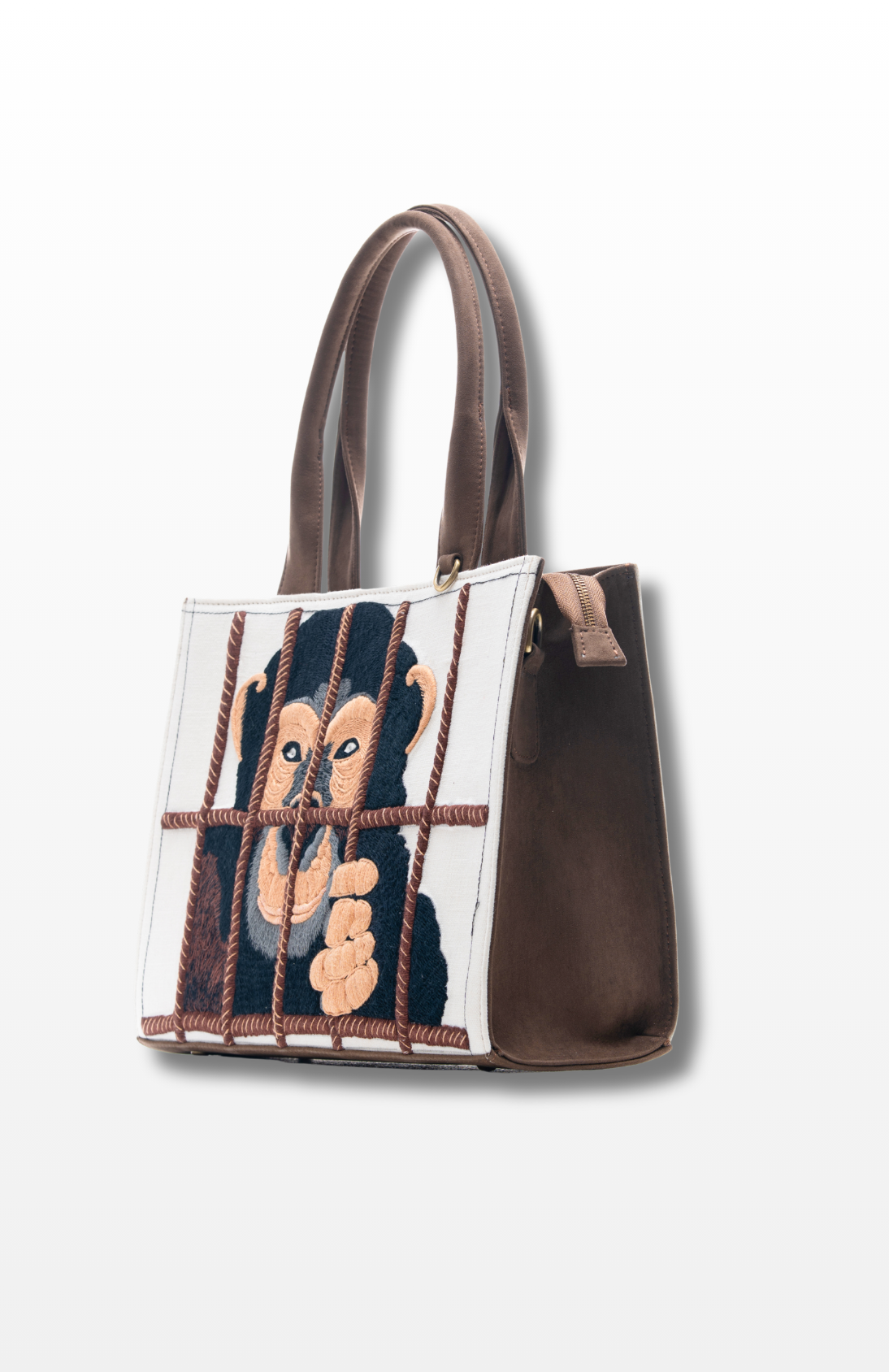 Save the Chimps handbag by the brand Story of Strings.